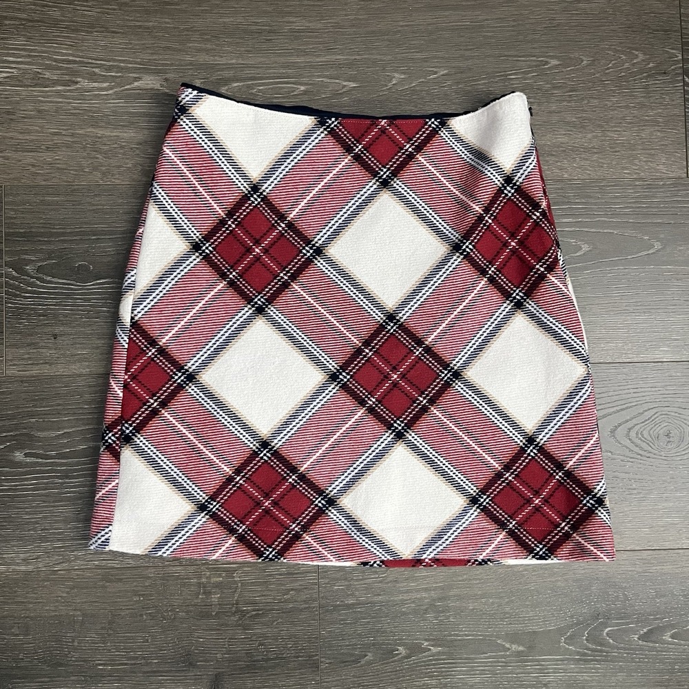 Abercrombie & Fitch Red Plaid Mini Skirt